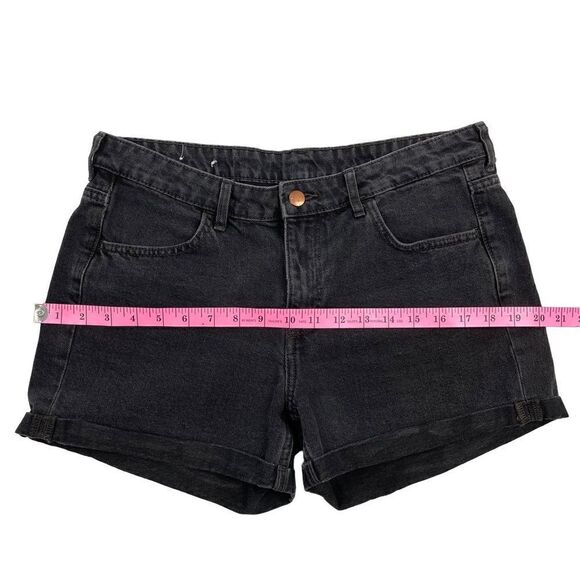 & Denim Black Denim Regular Waist Jean Shorts Women’s Size 10 - Picture 5 of 6